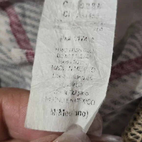 Women's CHOCOLATE Striped Plaid Long Sleeve Beige Bodysuit Size M - Picture 8 of 8